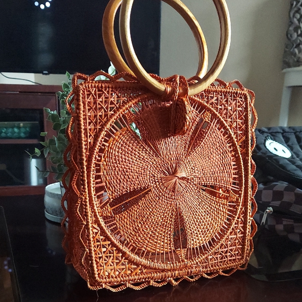 Handcrafted Woven Orange Bag